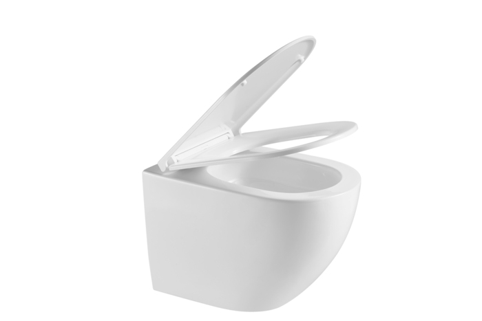 Væghængt toilet rund - hvidt